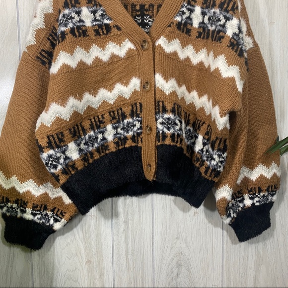 Ann Taylor Cropped Fair Isle Cardigan size XL - Picture 6 of 11